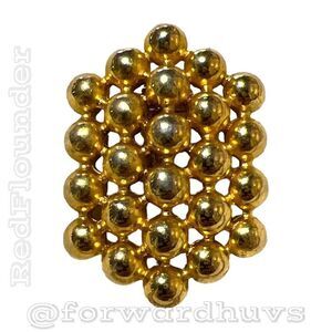 Large Gold Tone Honeycomb Clip-On Earrings - Shiny Statement Pieces